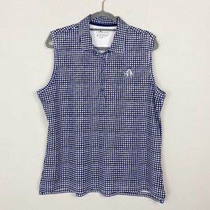 PETER MILLAR Women's Sleeveless Golf Polo Size XL Plaid Embroidered Carnoustie